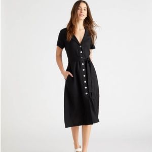 Quince 100% European Linen Button Front Dress